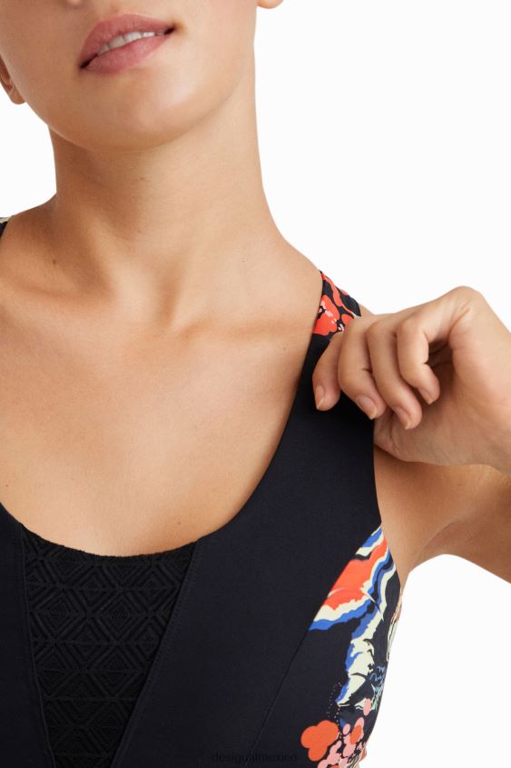 Desigual mujer correa de flores superior delgada VZ26R0363 ropa