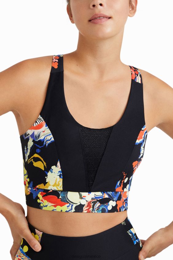 Desigual mujer correa de flores superior delgada VZ26R0363 ropa