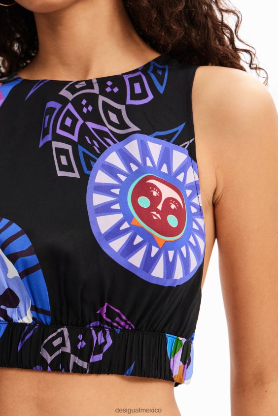 Desigual mujer metro. top corto con tirantes de christian lacroix VZ26R0737 ropa