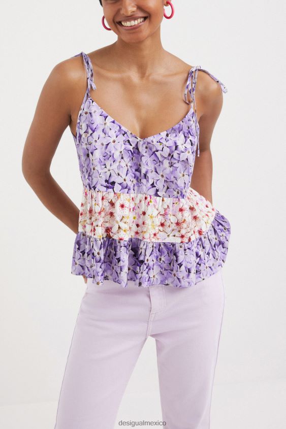 Desigual mujer top con tirantes florales VZ26R0769 ropa