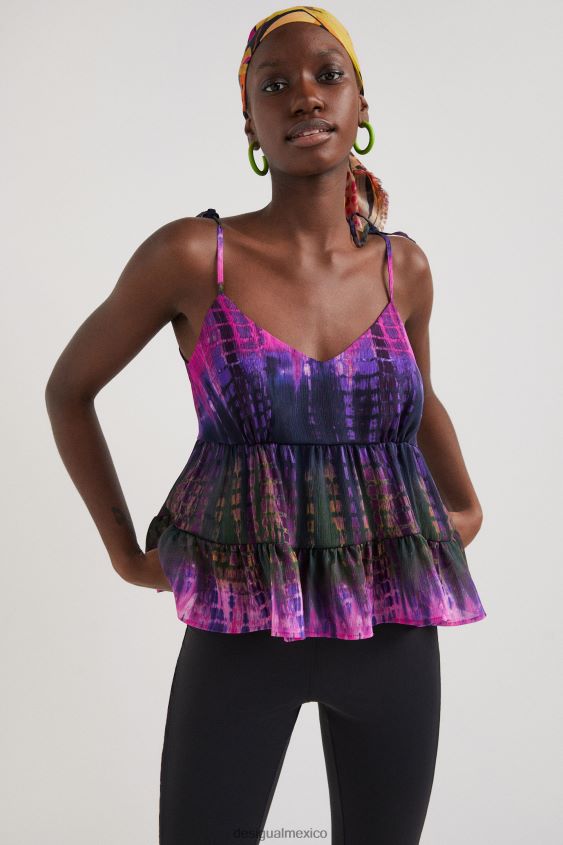 Desigual mujer top con tirantes teñidos anudados VZ26R01116 ropa