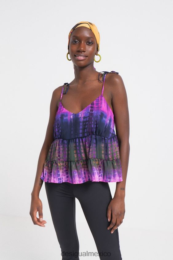 Desigual mujer top con tirantes teñidos anudados VZ26R01116 ropa