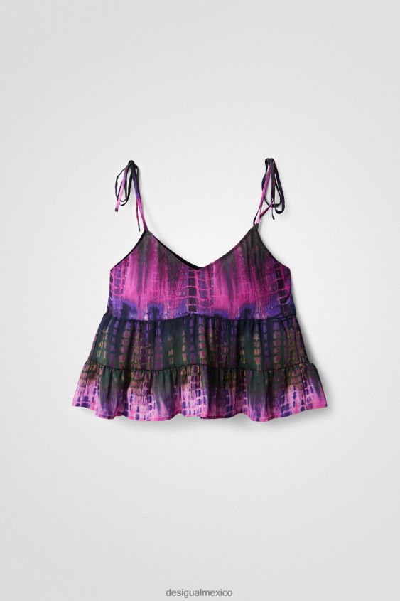 Desigual mujer top con tirantes teñidos anudados VZ26R01116 ropa