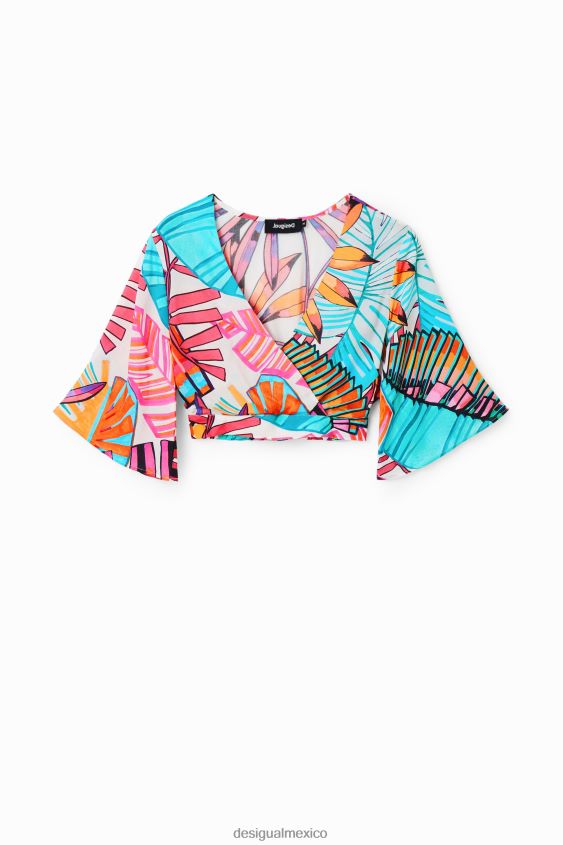 Desigual mujer top corto cruzado tropical VZ26R0604 ropa