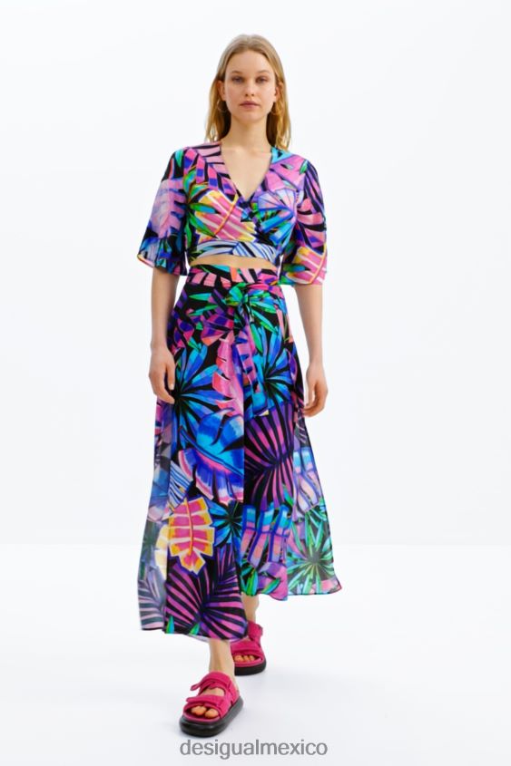 Desigual mujer top corto cruzado tropical VZ26R0637 ropa