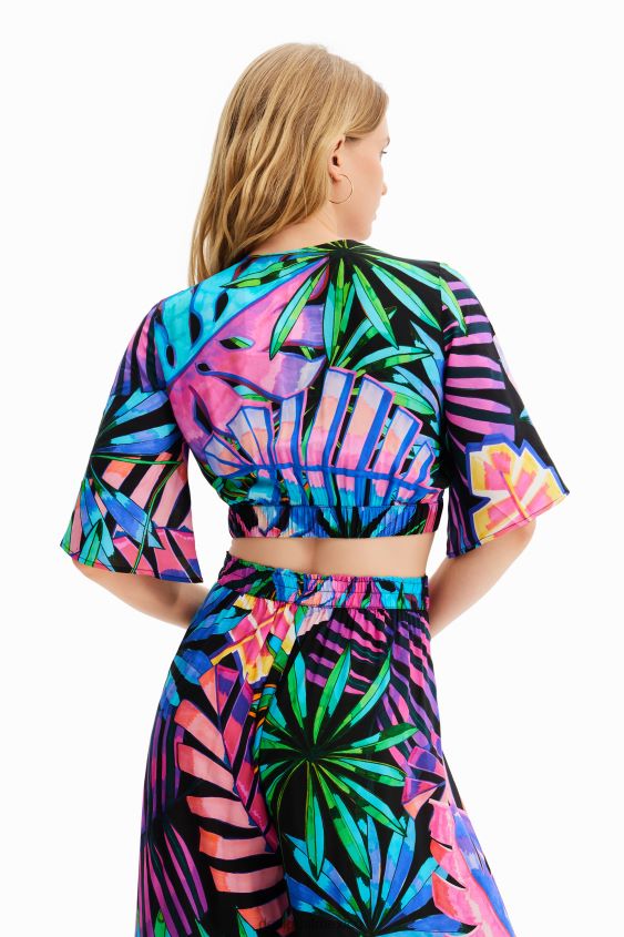 Desigual mujer top corto cruzado tropical VZ26R0637 ropa
