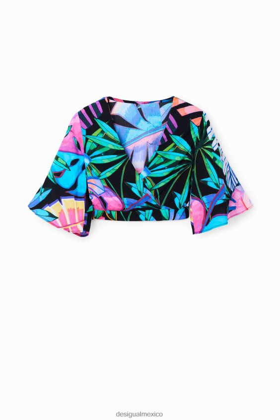Desigual mujer top corto cruzado tropical VZ26R0637 ropa