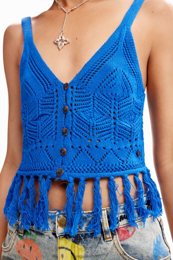 Desigual mujer top corto de ganchillo VZ26R0633 ropa
