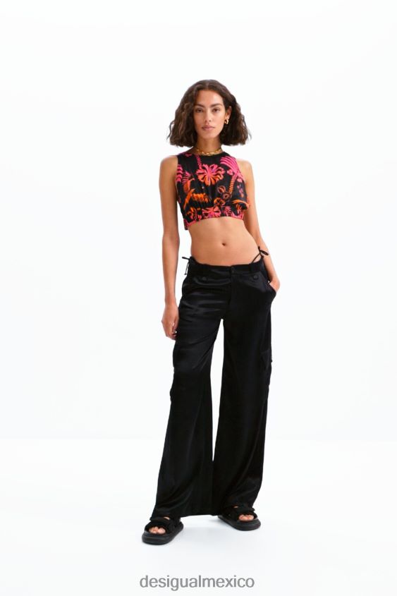 Desigual mujer top tropical corto con tirantes VZ26R0792 ropa