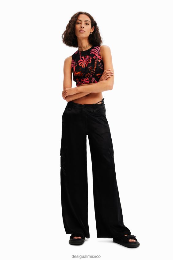 Desigual mujer top tropical corto con tirantes VZ26R0792 ropa