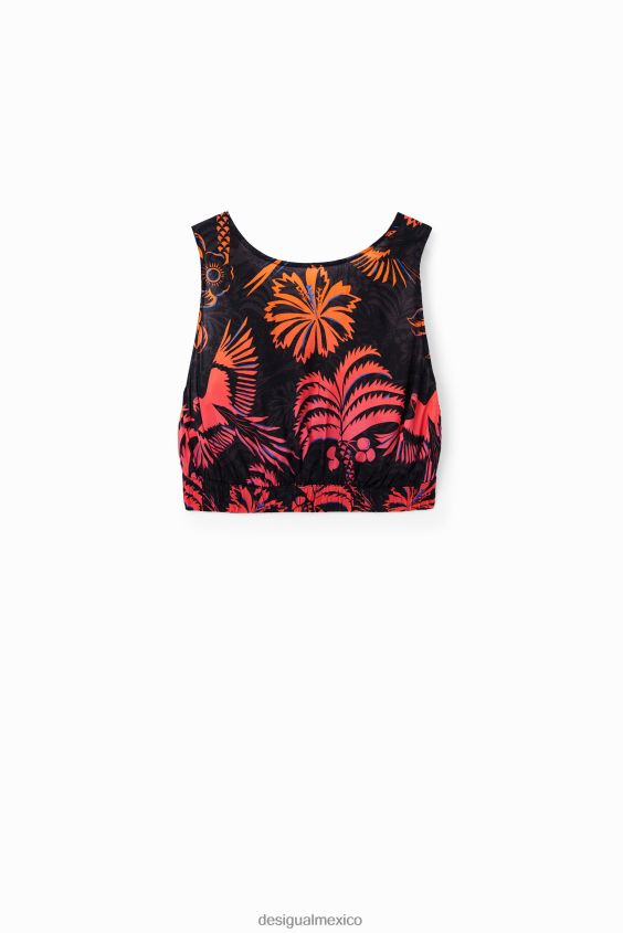 Desigual mujer top tropical corto con tirantes VZ26R0792 ropa