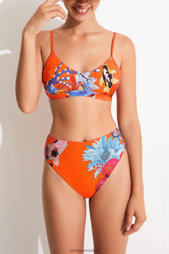 Desigual mujer braguitas de bikini color coral VZ26R01121 ropa