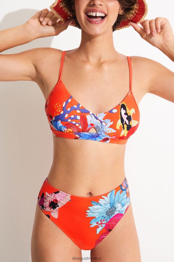 Desigual mujer braguitas de bikini color coral VZ26R01121 ropa