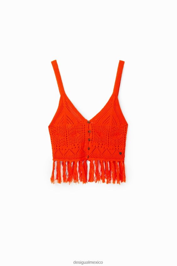 Desigual mujer top corto de ganchillo VZ26R0677 ropa