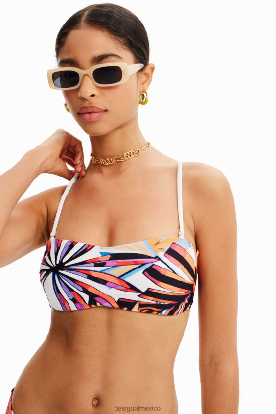 Desigual mujer top de bikini palabra de honor tropical VZ26R0492 ropa