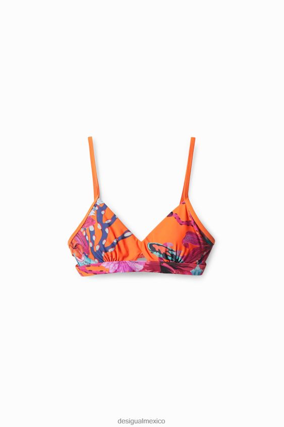 Desigual mujer top de bikini triangular color coral VZ26R01130 ropa