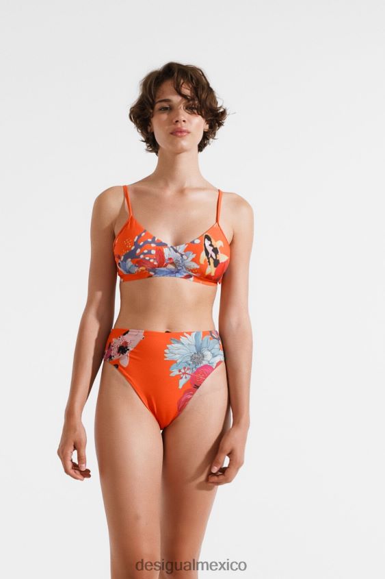 Desigual mujer top de bikini triangular color coral VZ26R01130 ropa
