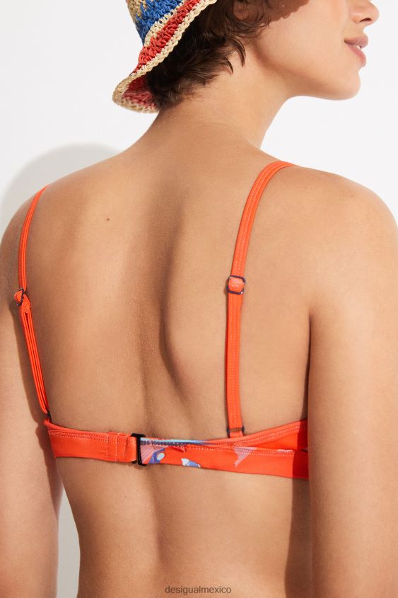 Desigual mujer top de bikini triangular color coral VZ26R01130 ropa