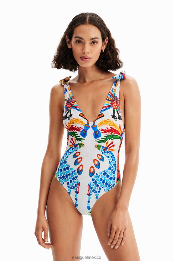 Desigual mujer traje de baño con lazo stella jean VZ26R0319 ropa