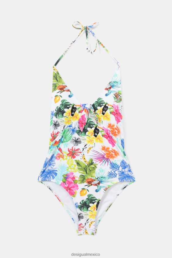 Desigual mujer traje de baño con tirantes tropicales VZ26R01132 ropa