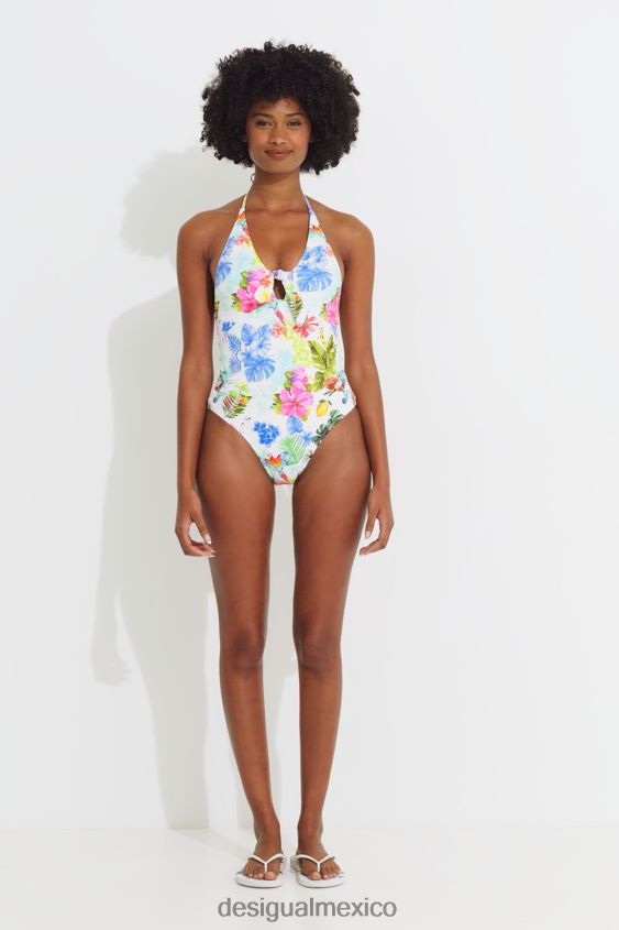Desigual mujer traje de baño con tirantes tropicales VZ26R01132 ropa