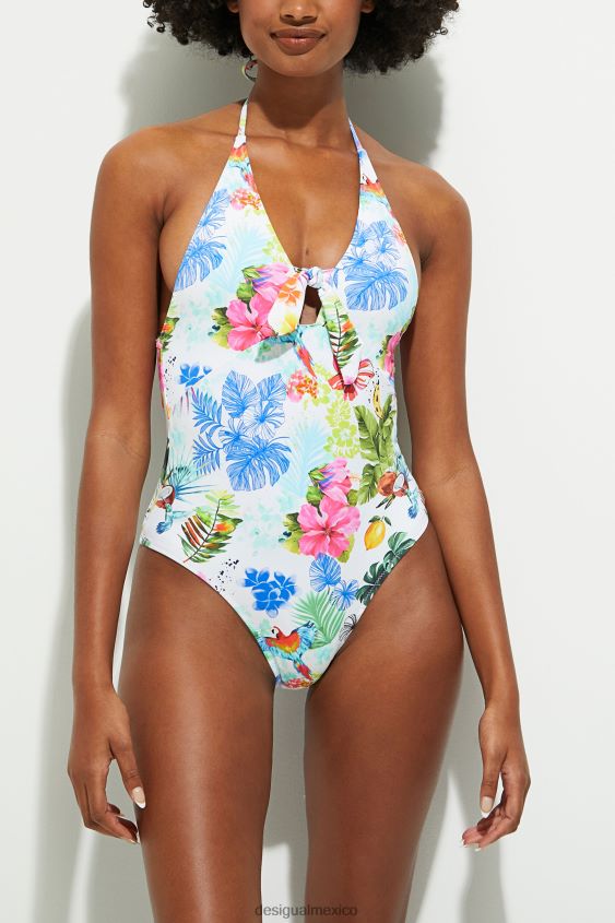 Desigual mujer traje de baño con tirantes tropicales VZ26R01132 ropa