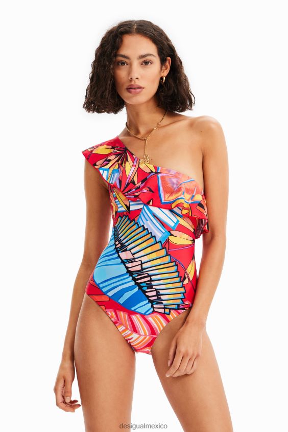 Desigual mujer traje de baño con volantes asimétricos VZ26R0541 ropa