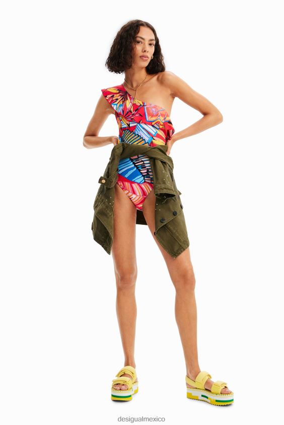 Desigual mujer traje de baño con volantes asimétricos VZ26R0541 ropa