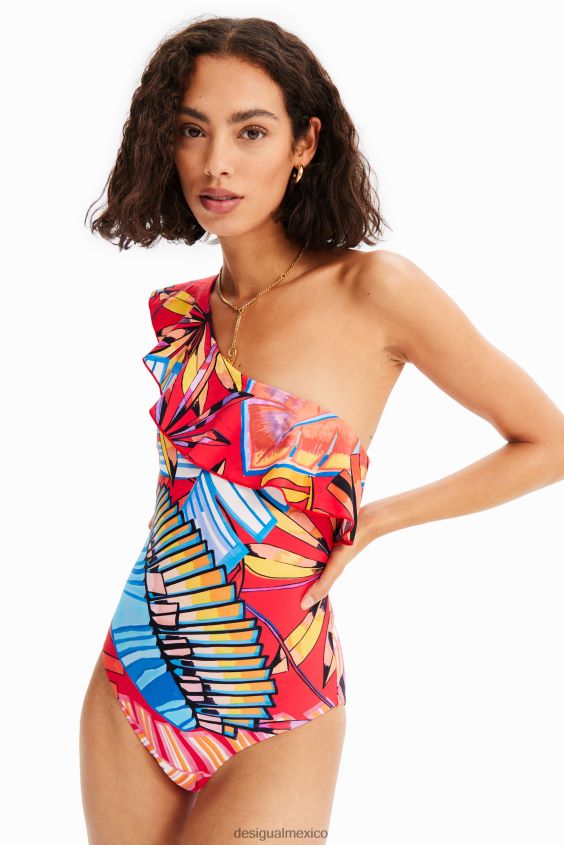 Desigual mujer traje de baño con volantes asimétricos VZ26R0541 ropa