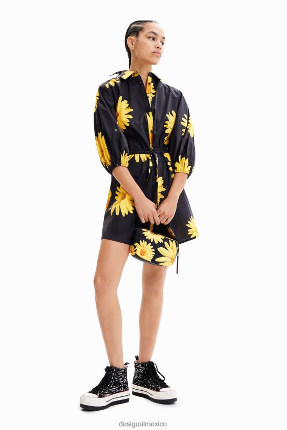 Desigual mujer metro. vestido camisero con margaritas de christian lacroix VZ26R0862 ropa