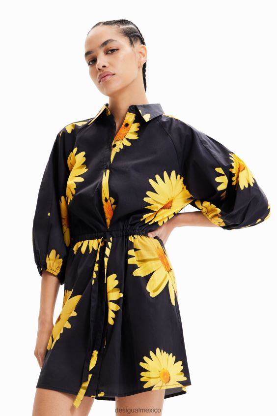 Desigual mujer metro. vestido camisero con margaritas de christian lacroix VZ26R0862 ropa