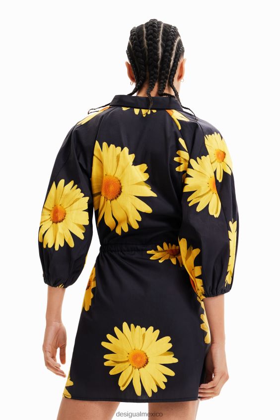 Desigual mujer metro. vestido camisero con margaritas de christian lacroix VZ26R0862 ropa
