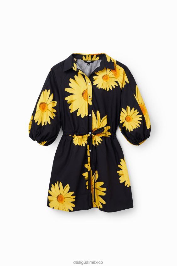 Desigual mujer metro. vestido camisero con margaritas de christian lacroix VZ26R0862 ropa