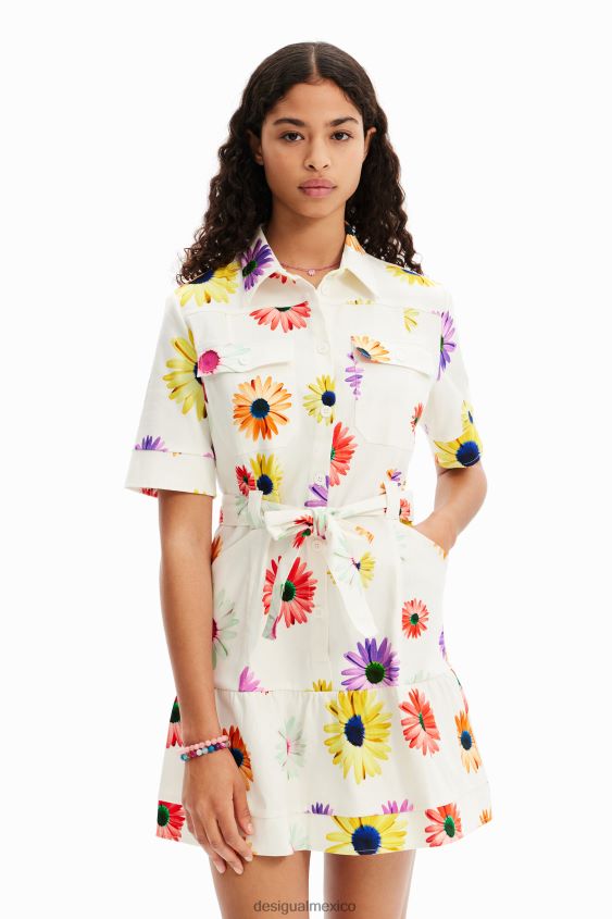 Desigual mujer metro. vestido camisero corto floral de christian lacroix VZ26R0120 ropa