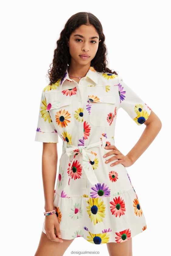 Desigual mujer metro. vestido camisero corto floral de christian lacroix VZ26R0120 ropa