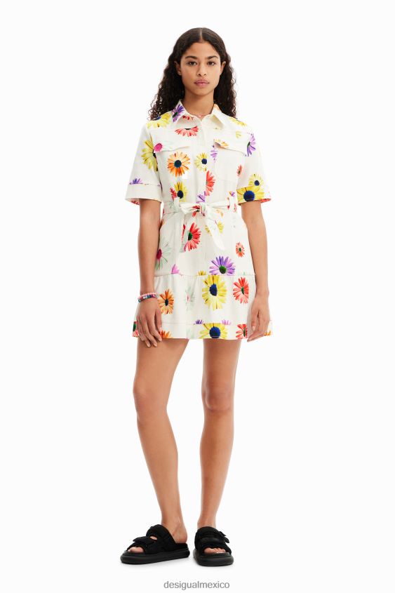 Desigual mujer metro. vestido camisero corto floral de christian lacroix VZ26R0120 ropa