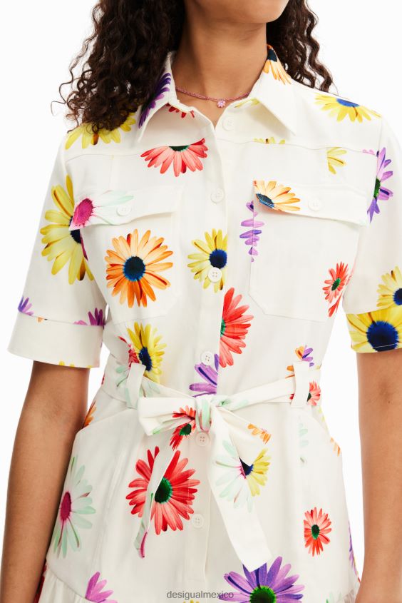 Desigual mujer metro. vestido camisero corto floral de christian lacroix VZ26R0120 ropa