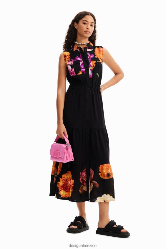 Desigual mujer metro. vestido camisero largo floral de christian lacroix VZ26R035 ropa