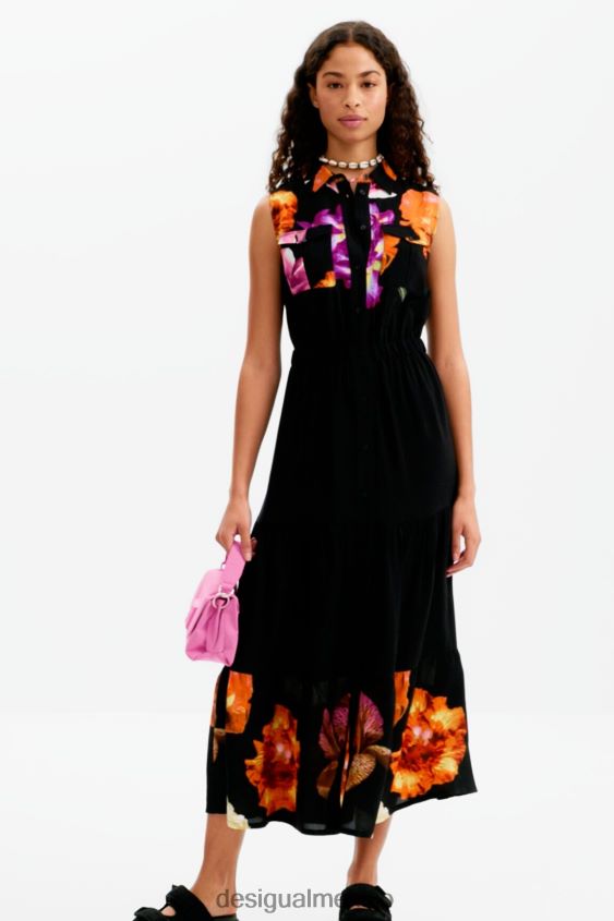 Desigual mujer metro. vestido camisero largo floral de christian lacroix VZ26R035 ropa