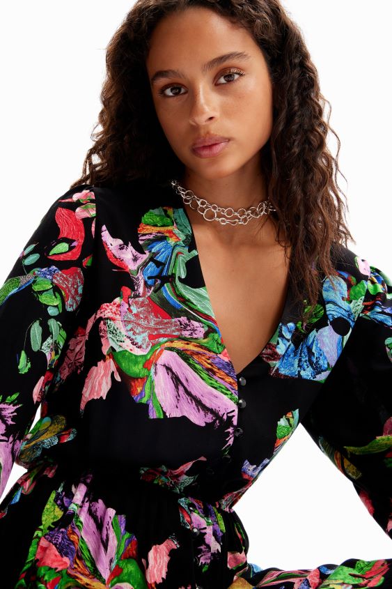 Desigual mujer metro. vestido camisero midi de christian lacroix VZ26R0135 ropa