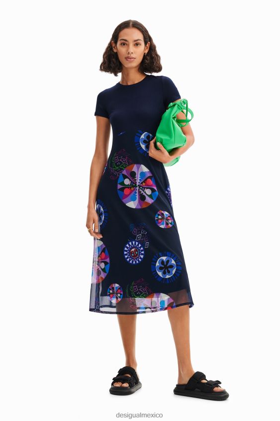 Desigual mujer metro. vestido combinado de christian lacroix VZ26R059 ropa
