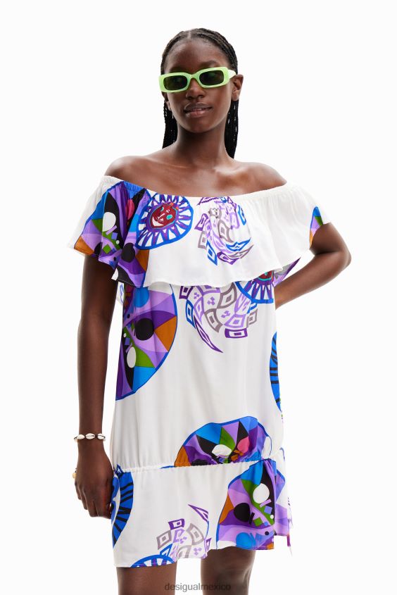 Desigual mujer metro. vestido corto con volantes de christian lacroix VZ26R0497 ropa