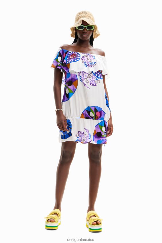 Desigual mujer metro. vestido corto con volantes de christian lacroix VZ26R0497 ropa