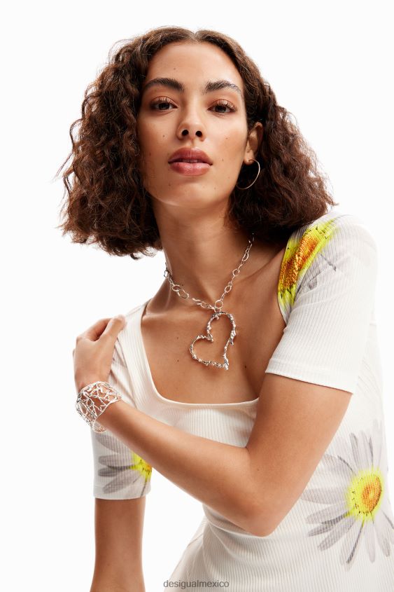 Desigual mujer metro. vestido corto de margaritas de christian lacroix VZ26R0187 ropa