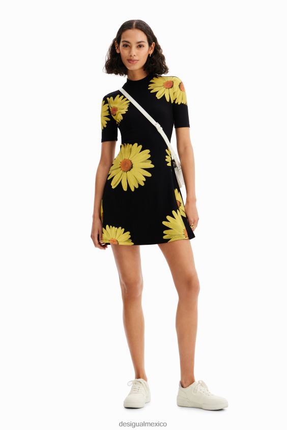 Desigual mujer metro. vestido corto de margaritas de christian lacroix VZ26R0349 ropa