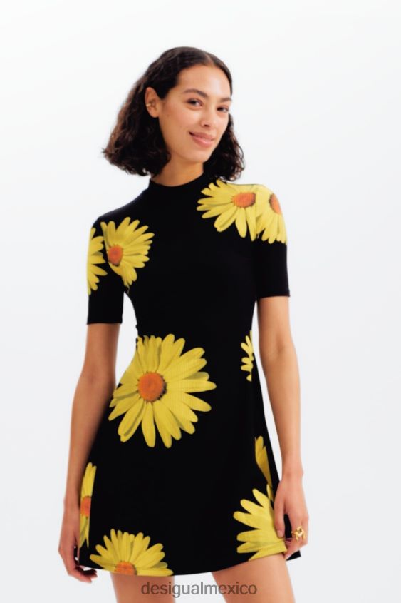 Desigual mujer metro. vestido corto de margaritas de christian lacroix VZ26R0349 ropa