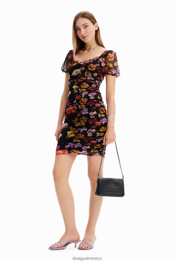 Desigual mujer metro. vestido corto fruncido de christian lacroix VZ26R0625 ropa