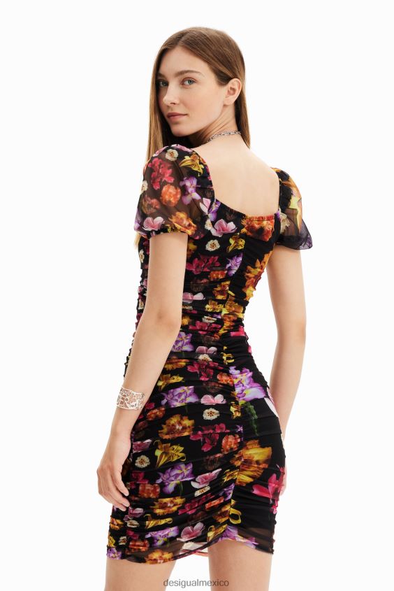 Desigual mujer metro. vestido corto fruncido de christian lacroix VZ26R0625 ropa