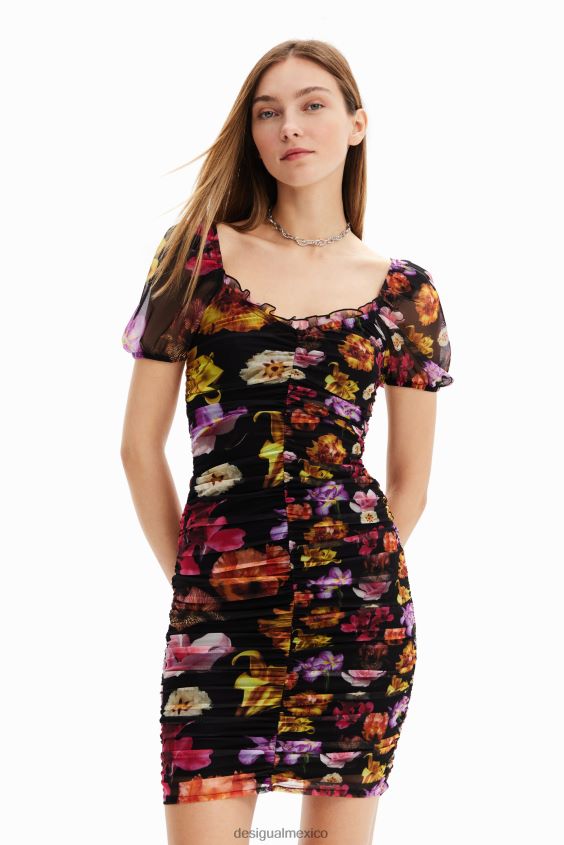 Desigual mujer metro. vestido corto fruncido de christian lacroix VZ26R0625 ropa