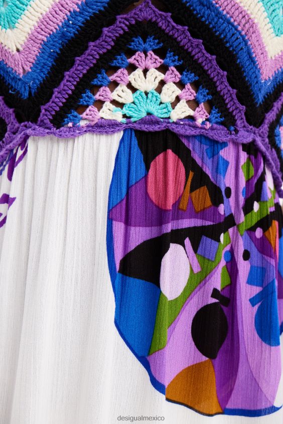 Desigual mujer metro. vestido largo de crochet de christian lacroix VZ26R0523 ropa